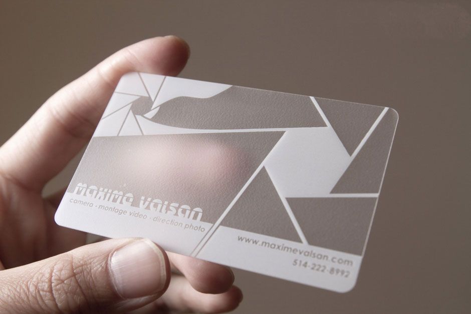 Transparent business cards