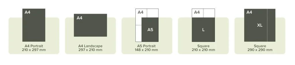 Custom Book Printing Available Sizes and Trim Formats in Dubai